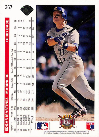 FIINR Baseball Card 1992 Upper Deck Edgar Martinez Baseball Card #367 - Mint Condition
