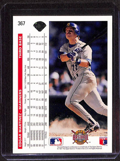 FIINR Baseball Card 1992 Upper Deck Edgar Martinez Baseball Card #367 - Mint Condition