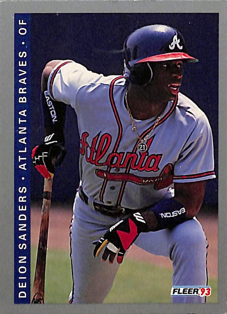 FIINR Baseball Card 1993 Fleer Deion Sanders Baseball Card Braves #13 - Mint Condition