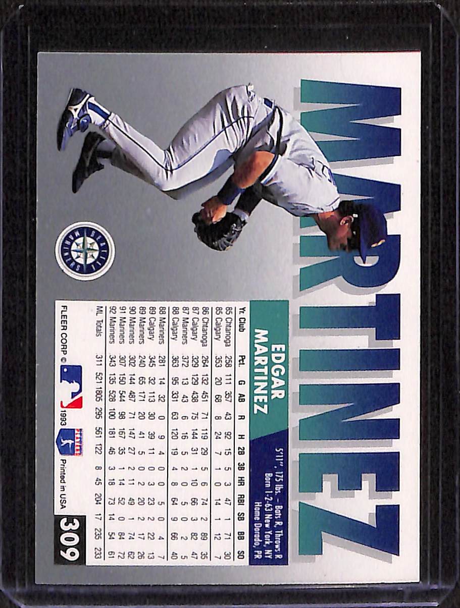 FIINR Baseball Card 1993 Fleer Edgar Martinez Baseball Card #309 - Mint Condition