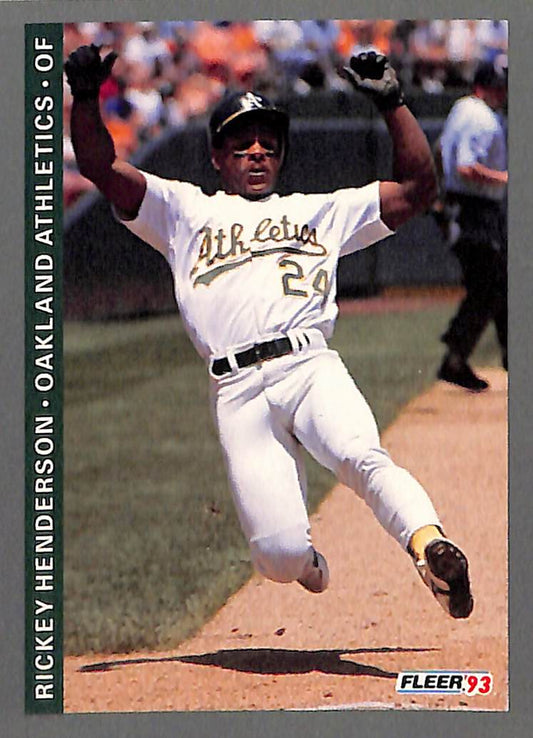 FIINR Baseball Card 1993 Fleer Rickey Henderson Baseball Card #294 - Mint Condition