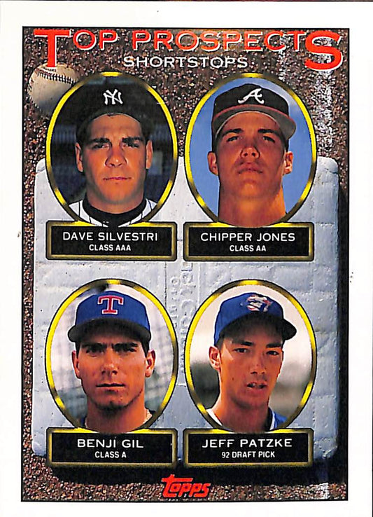 FIINR Baseball Card 1993 Topps Prospects Chipper Jones MLB Baseball Card #529 - Mint Condition