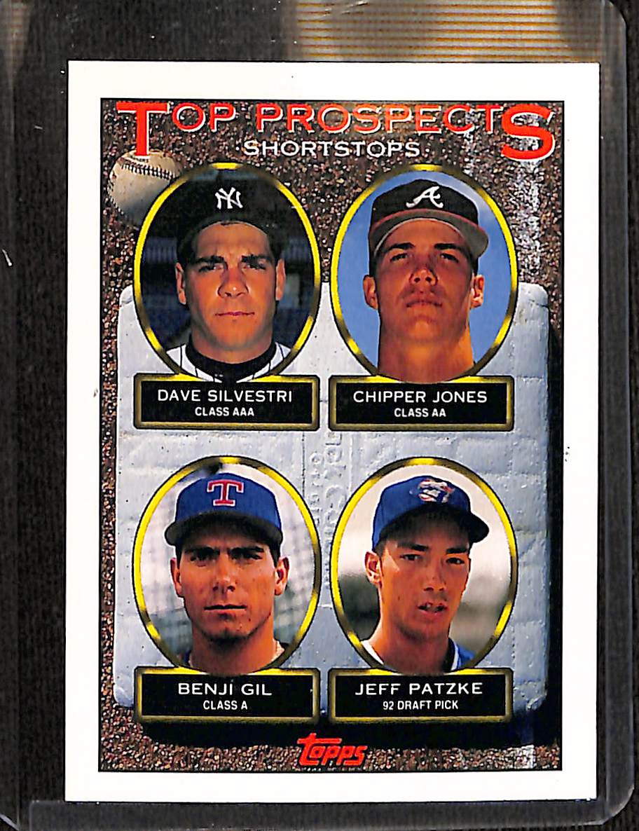 FIINR Baseball Card 1993 Topps Prospects Chipper Jones MLB Baseball Card #529 - Mint Condition