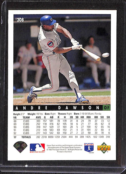 FIINR Baseball Card 1993 Upper Deck Andre Dawson Baseball Card #308 - Mint Condition