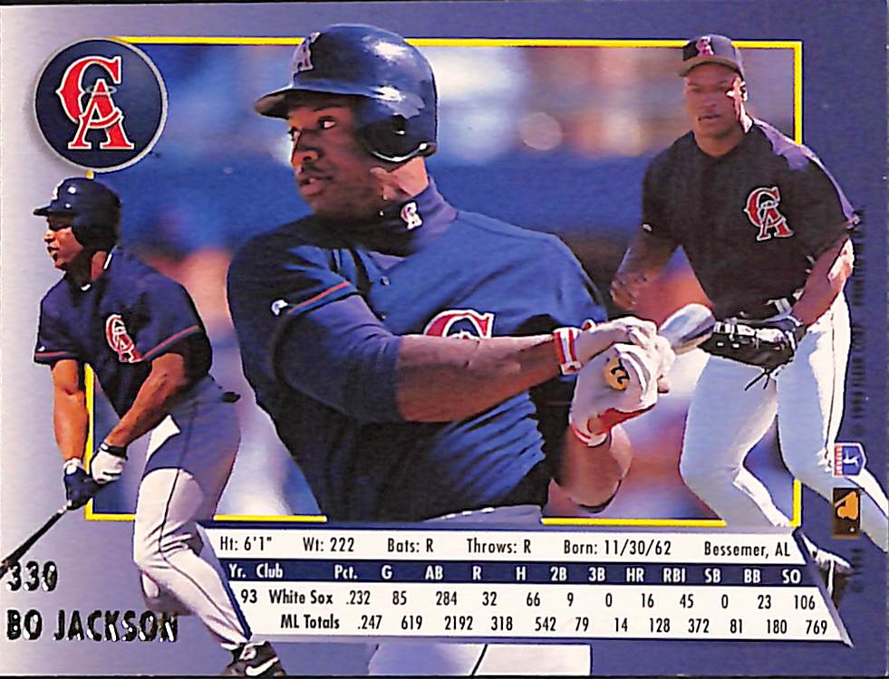 FIINR Baseball Card 1994 Fleer Ultra Bo Jackson Royals Baseball Card #330 - Mint Condition