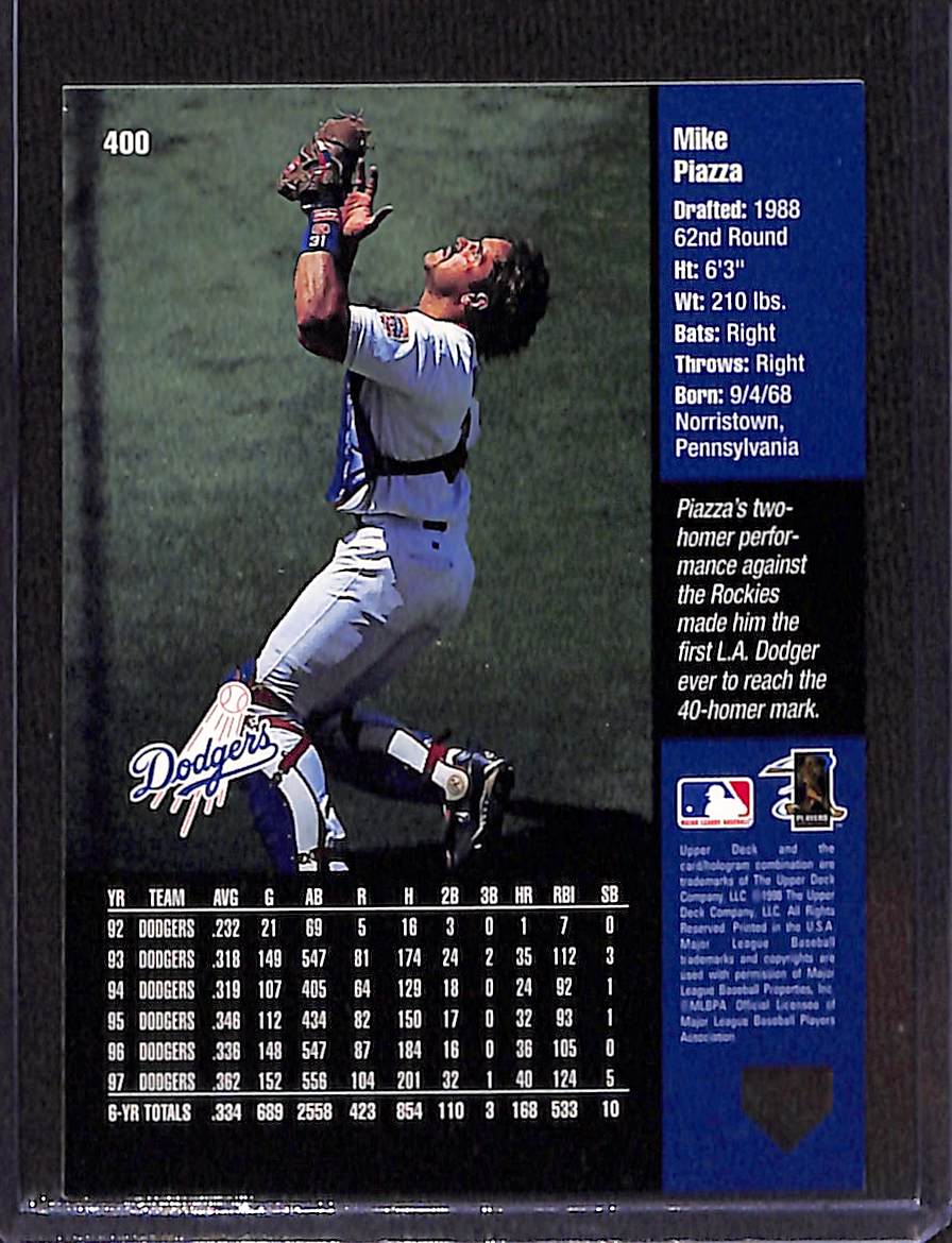 FIINR Baseball Card 1998 Upper Deck All-Star Game Mike Piazza MLB Baseball Card #400 - Mint Condition