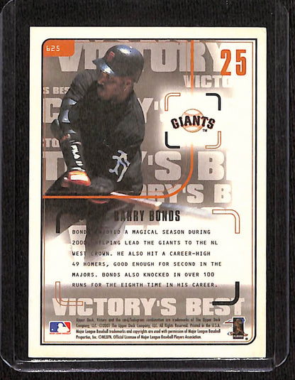 FIINR Baseball Card 2001 Upper Deck Victory Best Barry Bonds Baseball Card #625 - Mint Condition