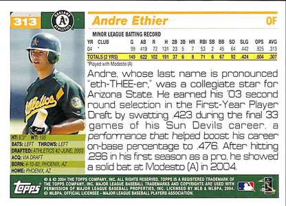 FIINR Baseball Card 2004 Topps Andre Ethier MLB Baseball Card #313 - Rookie Card - Mint Condition