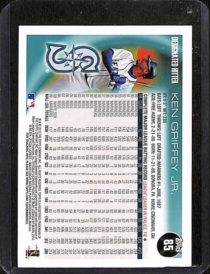 FIINR Baseball Card 2010 Topps Ken Griffey Jr. MLB Baseball Card #85 - Mint Condition