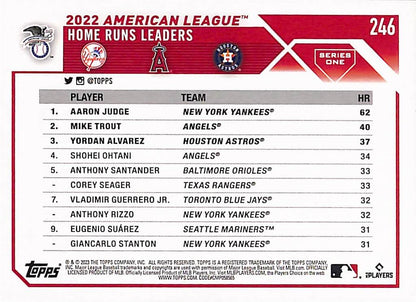 FIINR Baseball Card 2023 Topps Mike Trout - Aaron Judge - Yordan Alvarez MLB Baseball Card #246 - Mint Condition