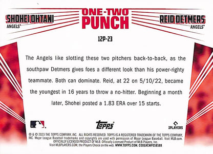 FIINR Baseball Card 2023 Topps Shohei Ohtani - Reid Detmers MLB Baseball Card #12P-23 - Mint Condition
