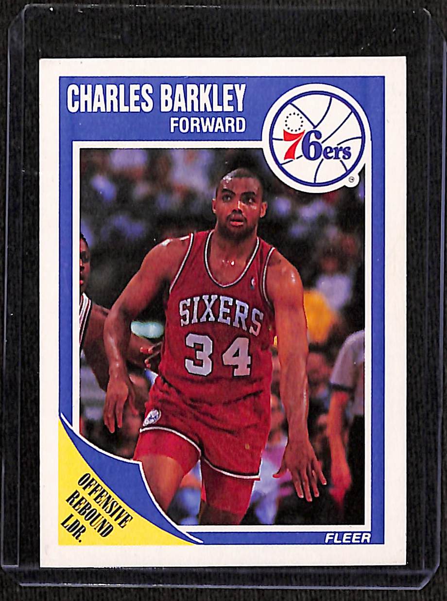 FIINR BasketBall Card 1989 Fleer Vintage Charles Barkley NBA Basketball Card #113 - Mint Condition