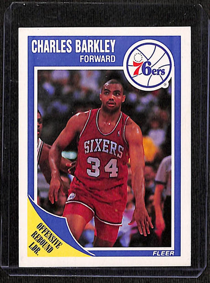 FIINR BasketBall Card 1989 Fleer Vintage Charles Barkley NBA Basketball Card #113 - Mint Condition