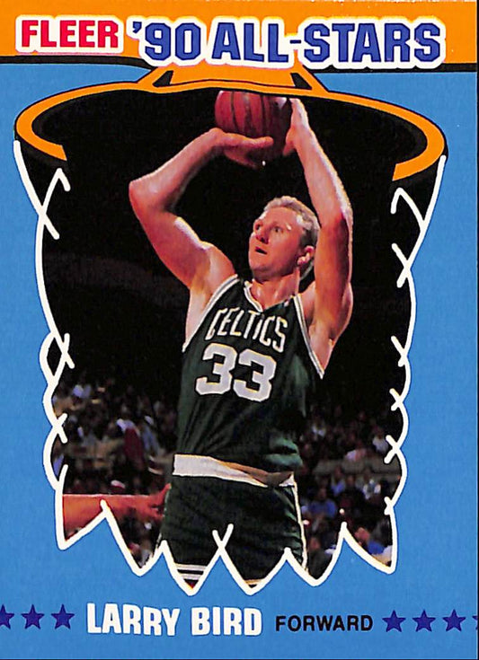 FIINR BasketBall Card 1990 Fleer All Stars Larry Bird NBA Basketball Player Card #2 - Mint Condition