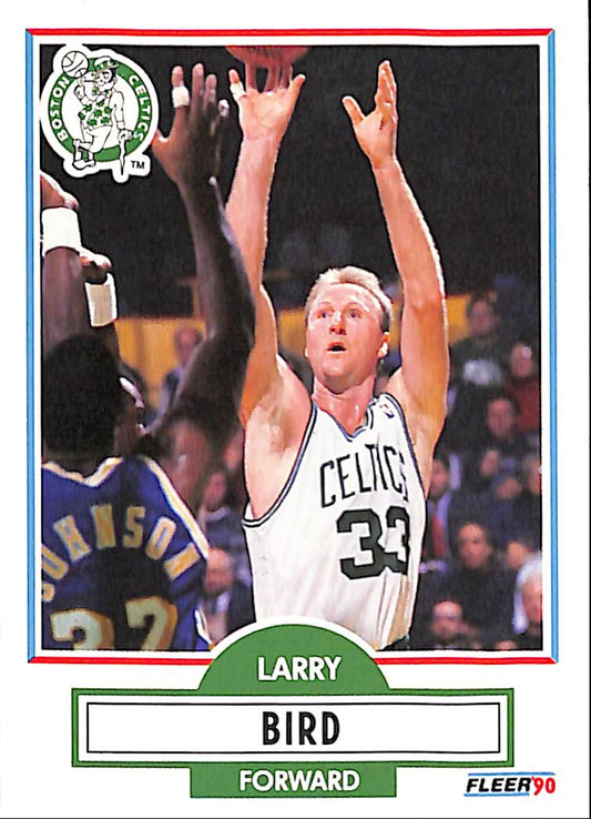 FIINR BasketBall Card 1990 Fleer Larry Bird NBA Basketball Player Card #8 - Mint Condition