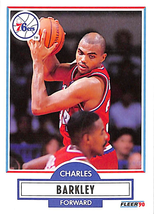 FIINR BasketBall Card 1990 Fleer Vintage Charles Barkley NBA Basketball Card #139 - Mint Condition