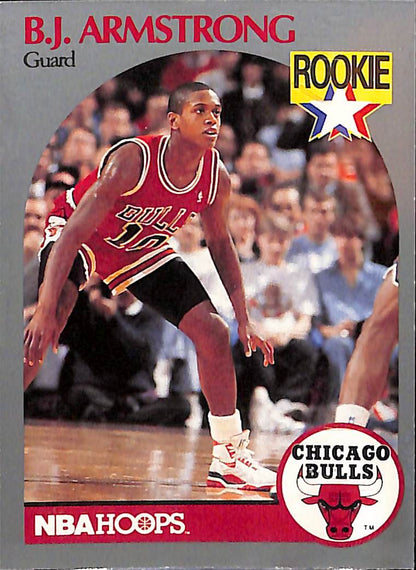 FIINR BasketBall Card 1990 NBA Hoops B.J. Armstrong Basketball Rookie Card #60 - Rookie Card - Mint Condition