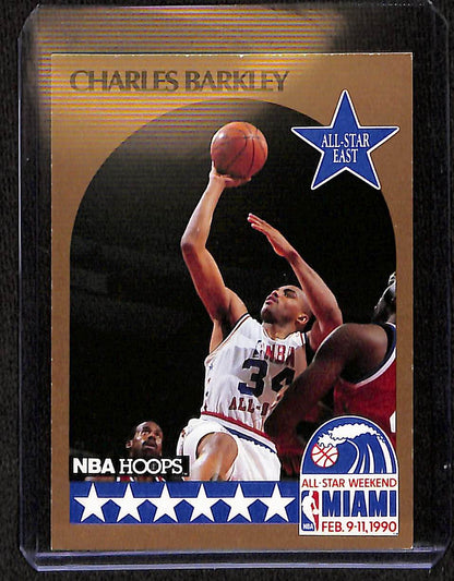 FIINR BasketBall Card 1990 NBA Hoops Charles Barkley NBA All -Star Basketball Card #1 - Mint Condition