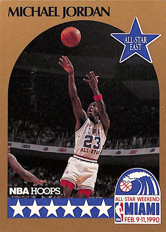 FIINR BasketBall Card 1990 NBA Hoops Michael Jordan All-Star NBA Basketball Card #5 - Mint Condition