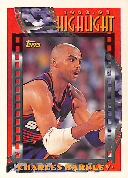 FIINR BasketBall Card 1993 Topps Charles Barkley NBA Highlight Basketball Card #1 - Mint Condition