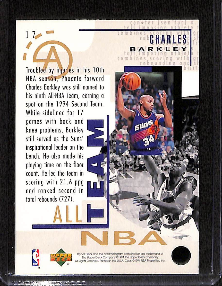 FIINR BasketBall Card 1994 Upper Deck All - NBA Charles Barkley Basketball Card #17 - Mint Condition