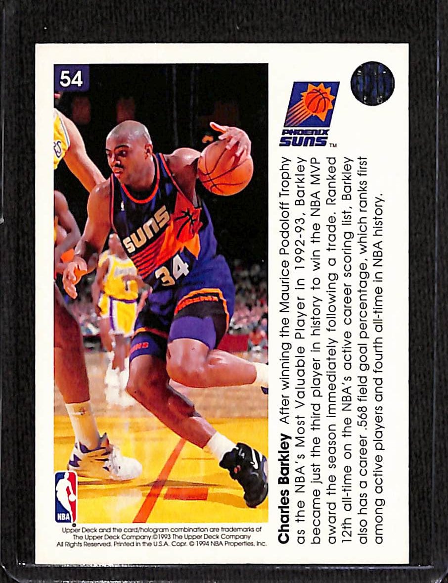 FIINR BasketBall Card 1994 Upper Deck Charles Barkley Pro View NBA Basketball Card #54 - Mint Condition