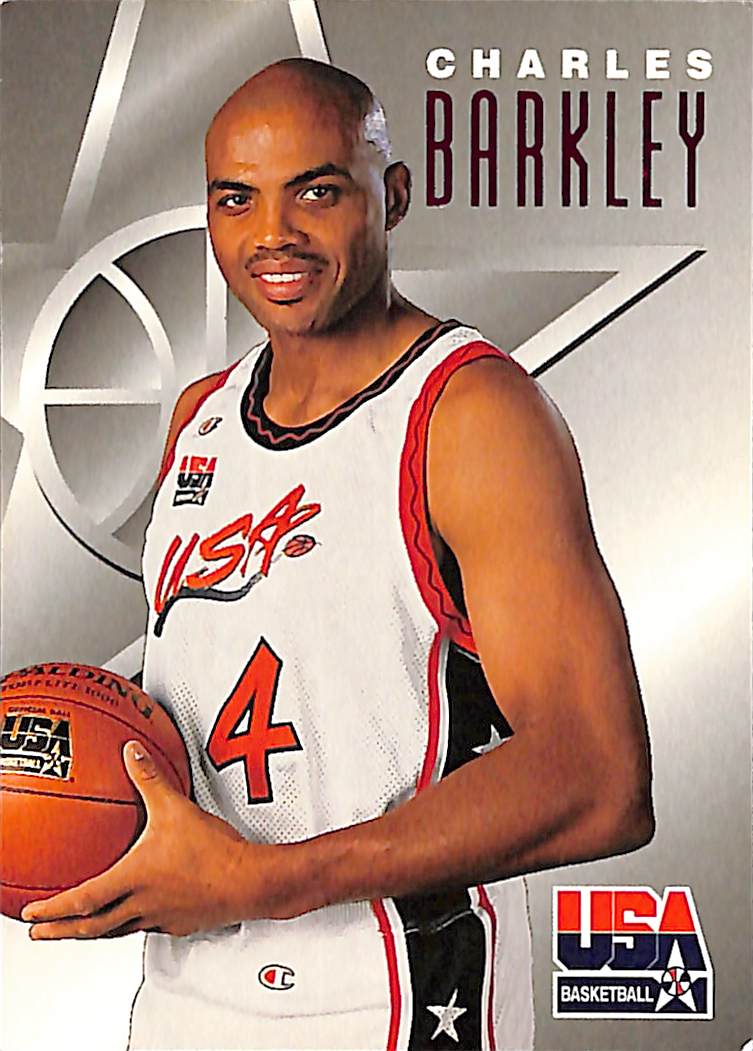 FIINR BasketBall Card 1996 Fleer Dream Team Charles Barkley NBA Basketball Card #1 - Mint Condition