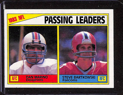 FIINR Football Card 1984 Topps Dan Marino - Steve Bartkowski NFL Football Card #202 - Mint Condition
