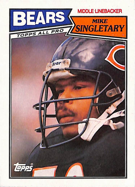 FIINR Football Card 1987 Topps Mike Singletary NFL Football Card #58 - Mint Condition