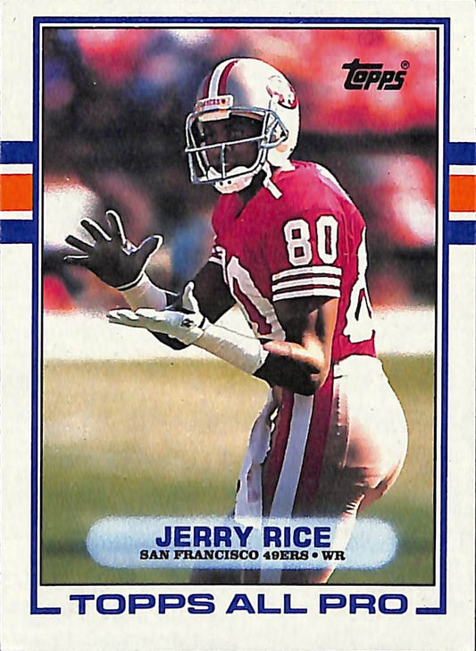 FIINR Football Card 1989 Topps Jerry Rice Football Card #7 - Mint Condition
