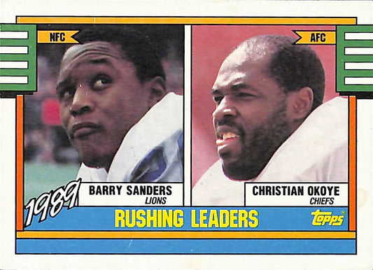 FIINR Football Card 1990 Topps Barry Sanders NFL Football Card #28 - Mint Condition