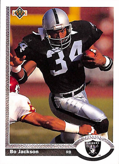 FIINR Football Card 1991 Upper Deck Bo Jackson NFL Football Card #155 - Mint Condition