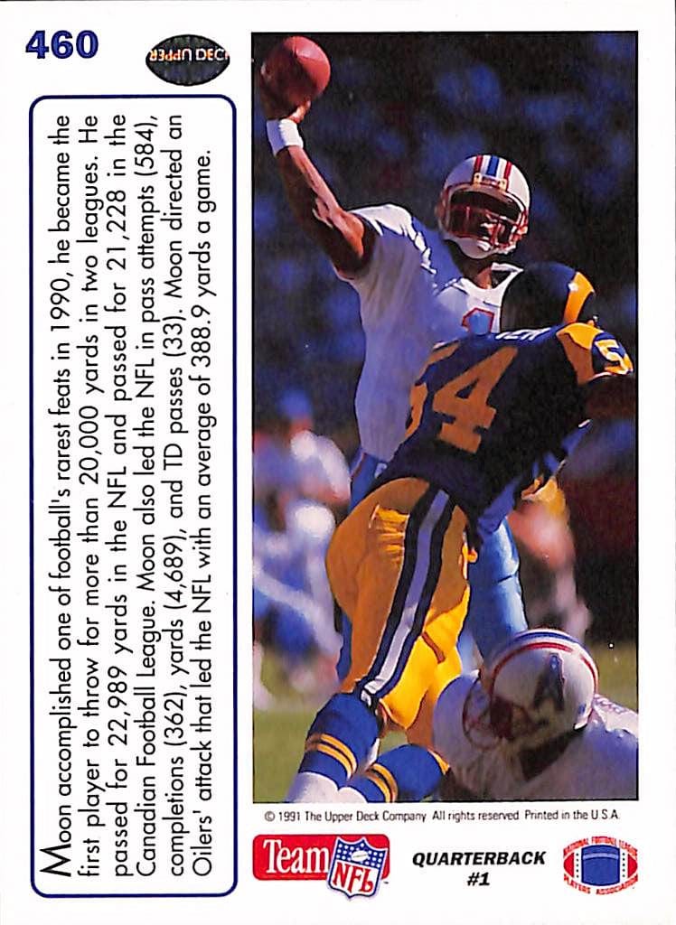 FIINR Football Card 1991 Upper Deck Warren Moon NFL Football Card #460 - Mint Condition