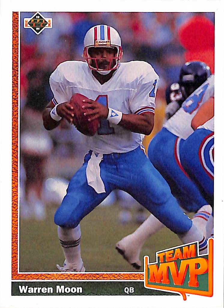 FIINR Football Card 1991 Upper Deck Warren Moon NFL Football Card #460 - Mint Condition