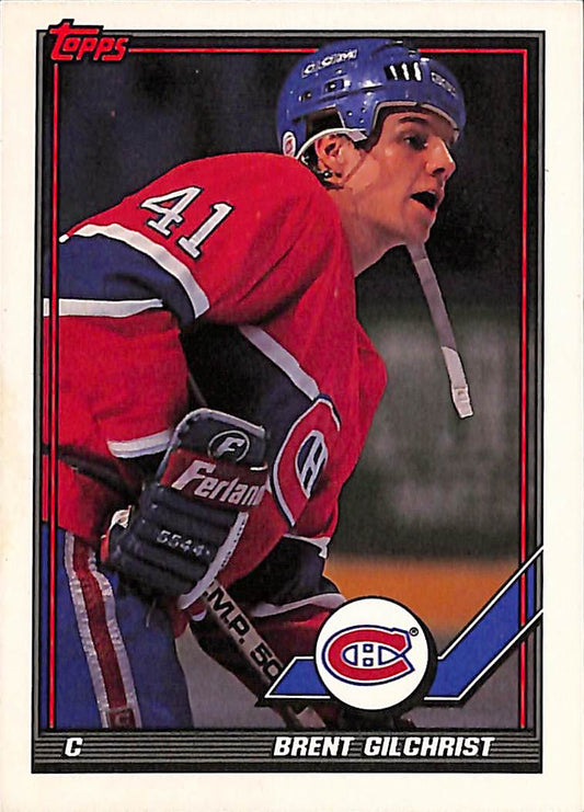 FIINR Hockey Card 1991 Topps Brent Gilchrist NHL Hockey Card #90 - Mint Condition